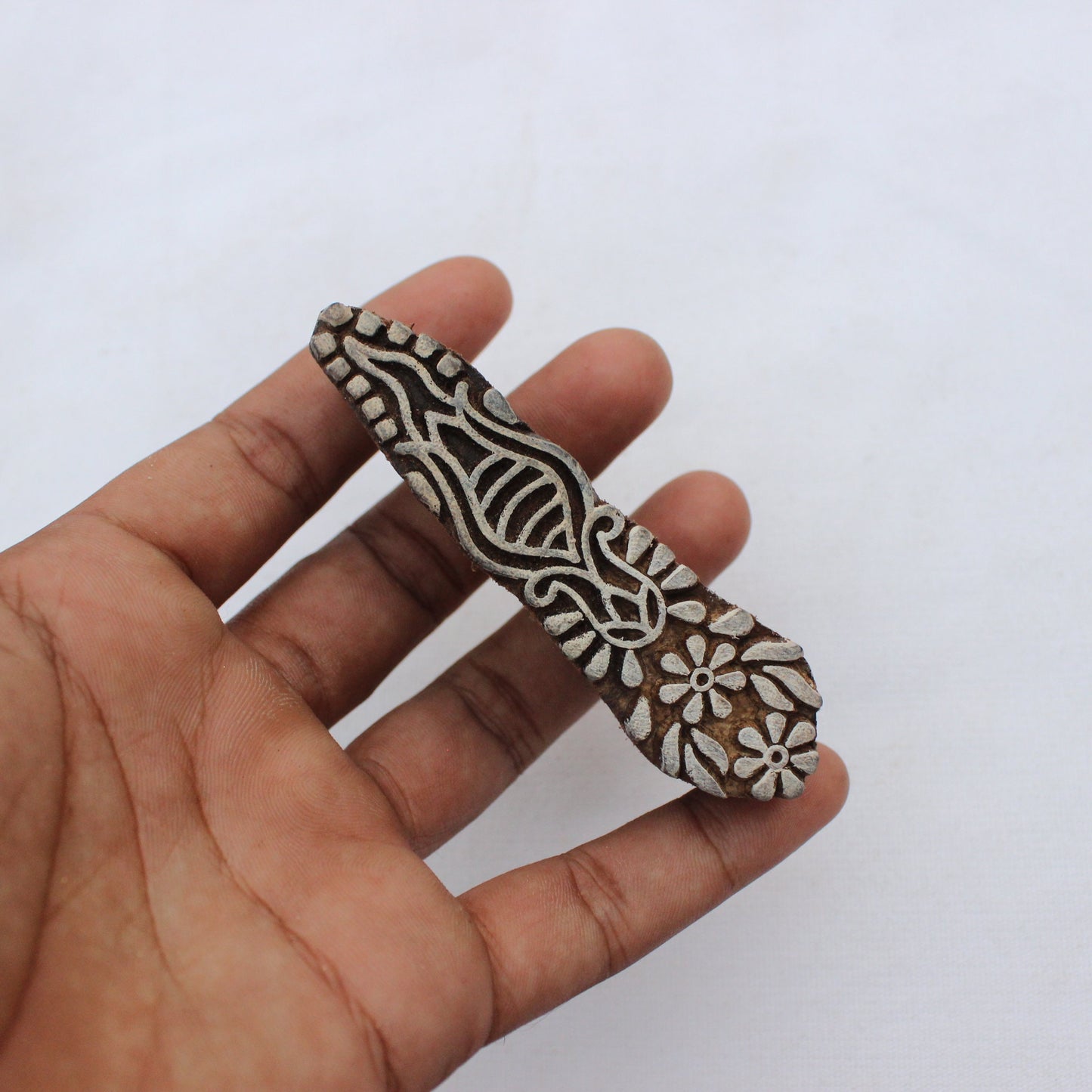 Henna Block Print Stamp Floral Border Stamp Carve Block Print Stamp Indian Textile Block For Printing Ethnic Border Soap Making Stamp