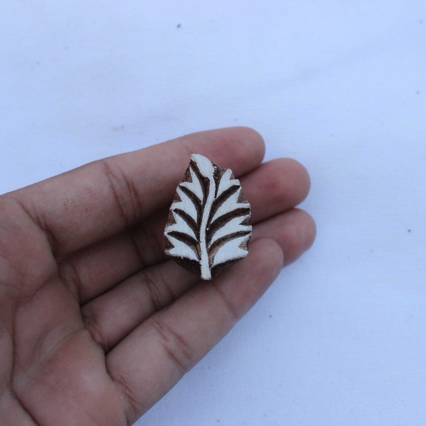 Leaf Wood Block Stamp Indian Wooden Stamp Carve Block Print Fabric Stamp Fern Fabric Block Print Stamp For Printing Branch Soap Making Stamp