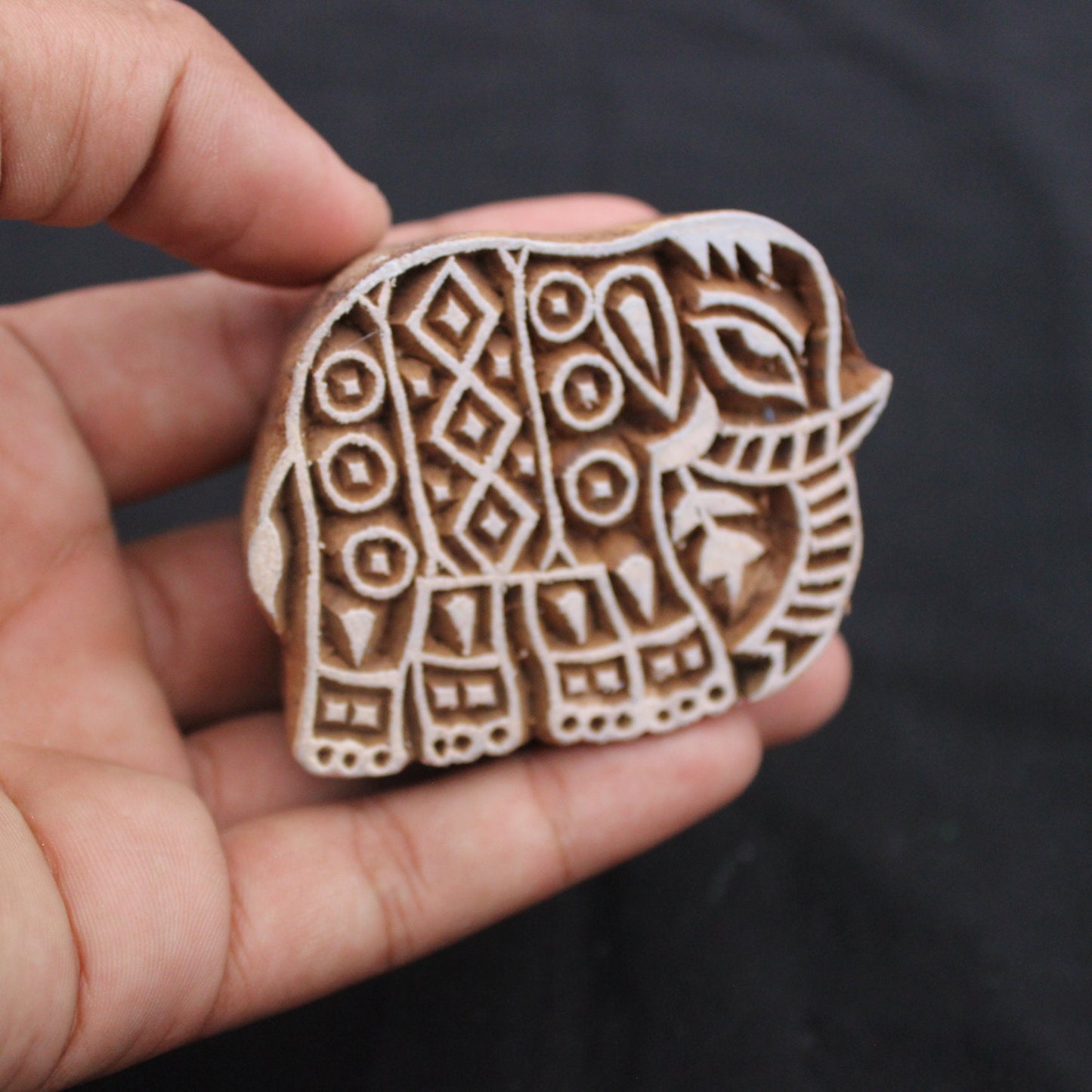 Elephant Stamp Ethnic Wood Block Stamp Hand Carved Wood Block Stamp Hand Carved Textile Block For Printing Animal Soap Stamp Wedding Textile