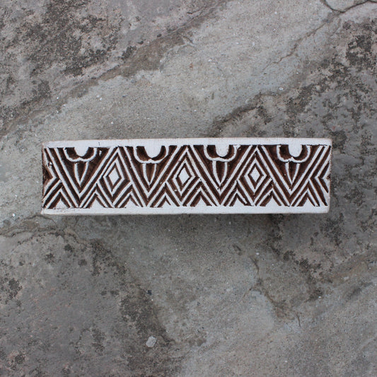 Geometric Border Stamp Hand Carved Stamp Triangle Border Wood Block Stamp Hand Carved Textile Printing Block For Printing Chevron Soap Stamp