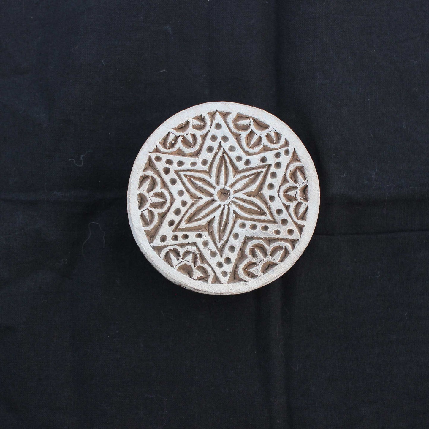 Mandala Block Print Stamp Carve Wood Block Print Stamp Star Block Print Stamp Textile Block For Printing Circle Soap Making Stamp