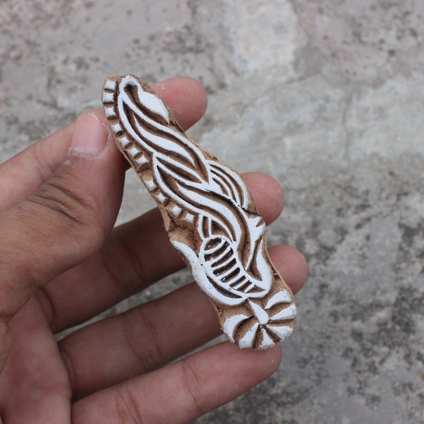 Henna Block Print Stamp Indian Wood Block Stamp Finger Design Block Stamp Hand Carved Wooden Stamp For Printing Floral Border Soap Stamp