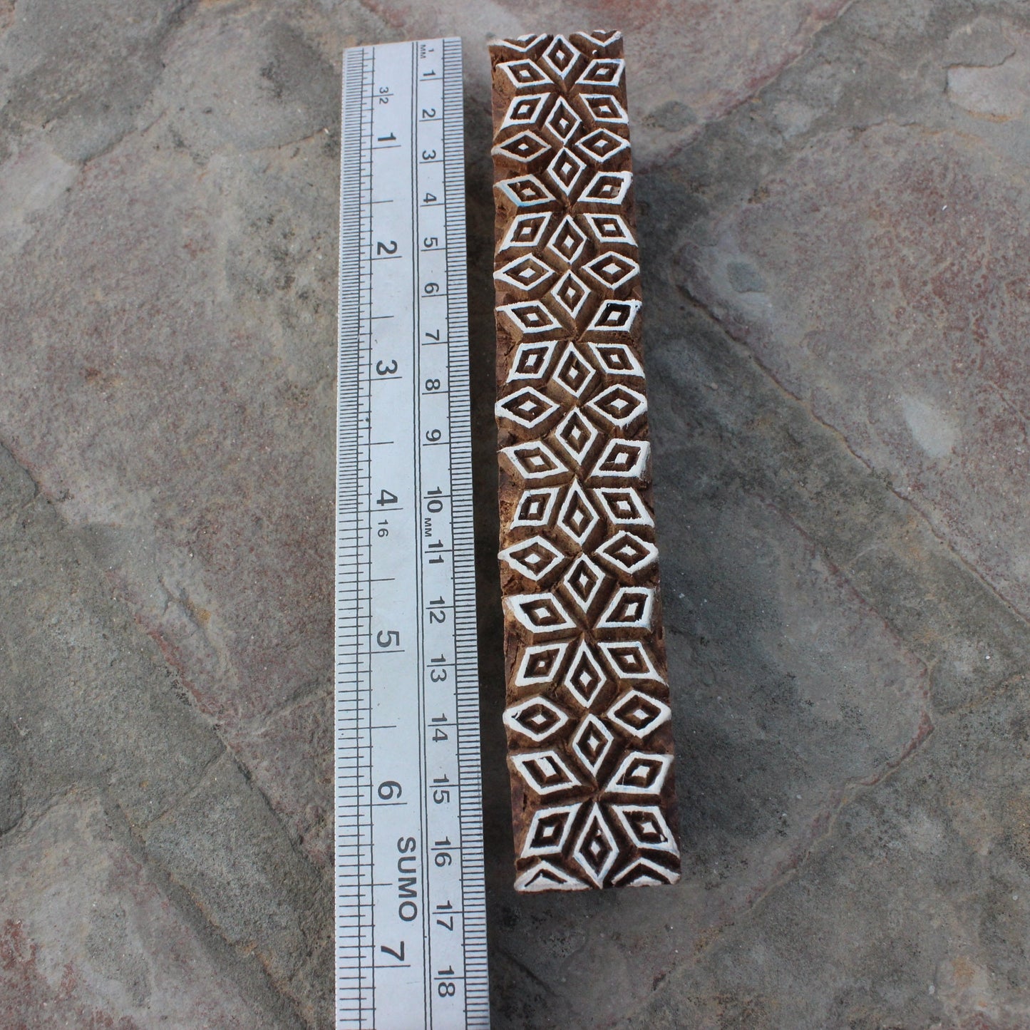 Floral Border Block Print Stamp Geometric Stamp Hand Carved Fabric Stamp Hand Carved Textile Printing Block For Printing Border Printing