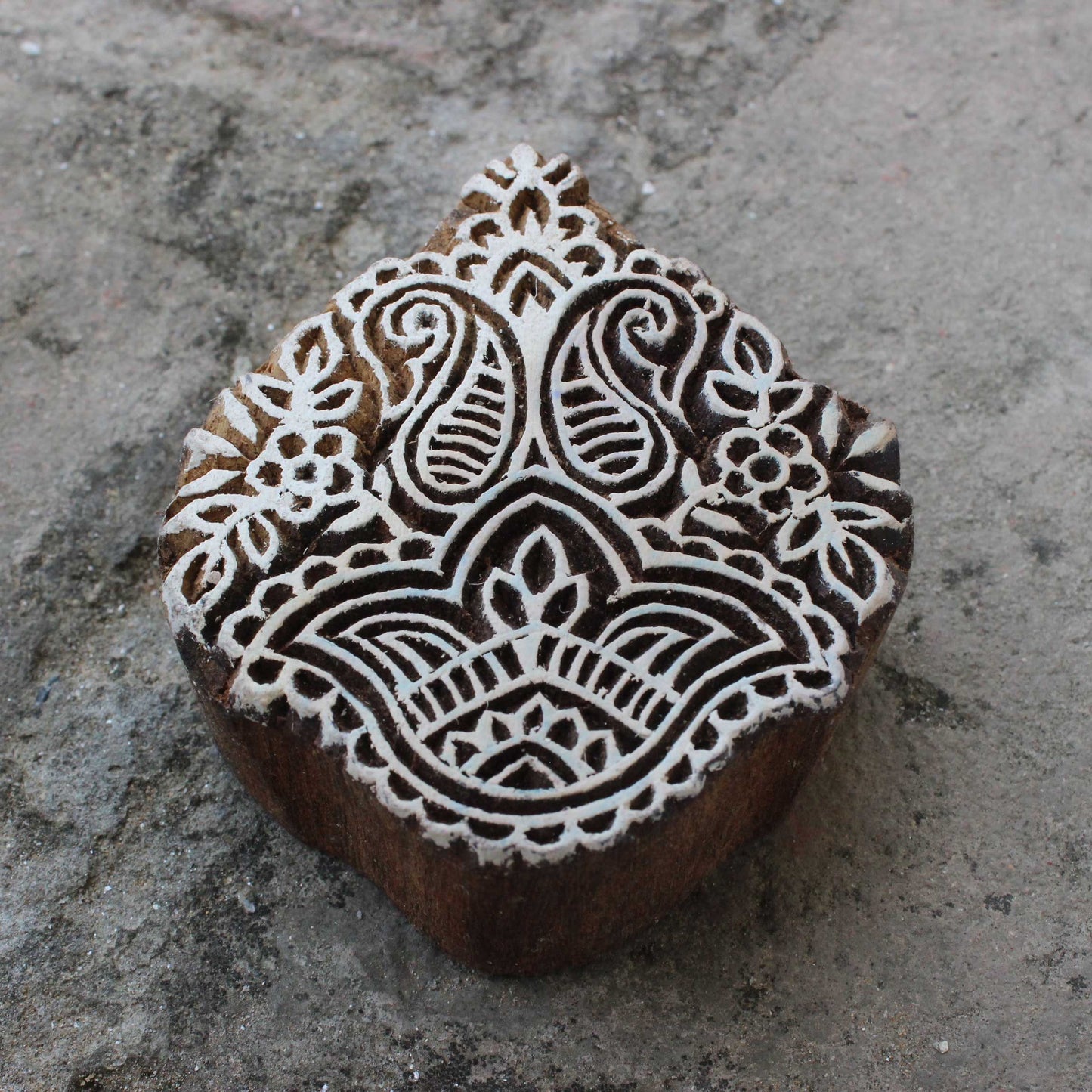 Paisley Fabric Block Print Stamp Floral Wood Block Stamp Hand Carved Stamp Hand Carved Wooden Stamp For Printing Petals Soap Stamp Fern