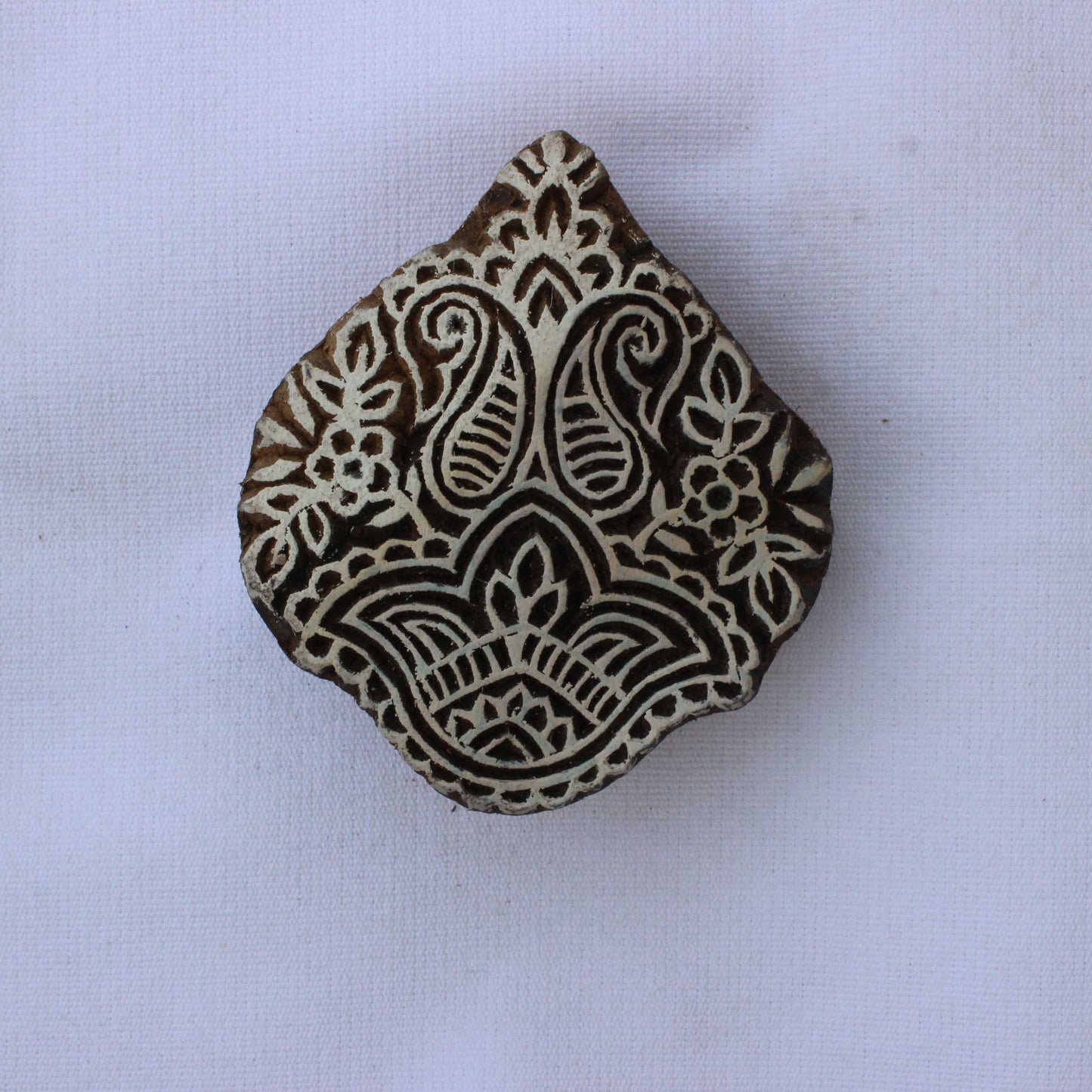 Paisley Fabric Block Print Stamp Floral Wood Block Stamp Hand Carved Stamp Hand Carved Wooden Stamp For Printing Petals Soap Stamp Fern