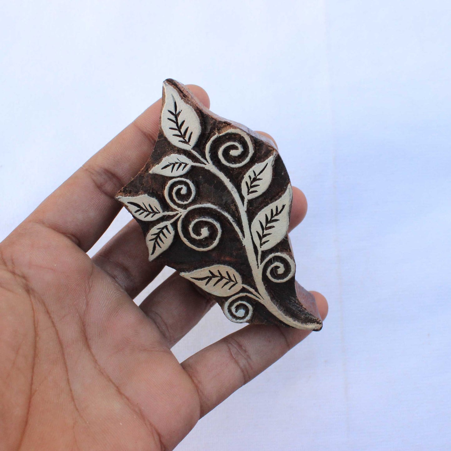 Paisley Block Print Stamp Hand Carved Block Print Stamp Floral Stamp Hand Carved Textile Printing Block For Printing Petals Soap Stamp Fern