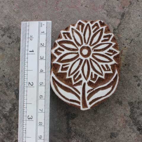 Flower Fabric Print Stamp Indian Fabric Print Stamp Indian Textile Block For Printing Petals Soap Making Stamp Traditional Wooden Block