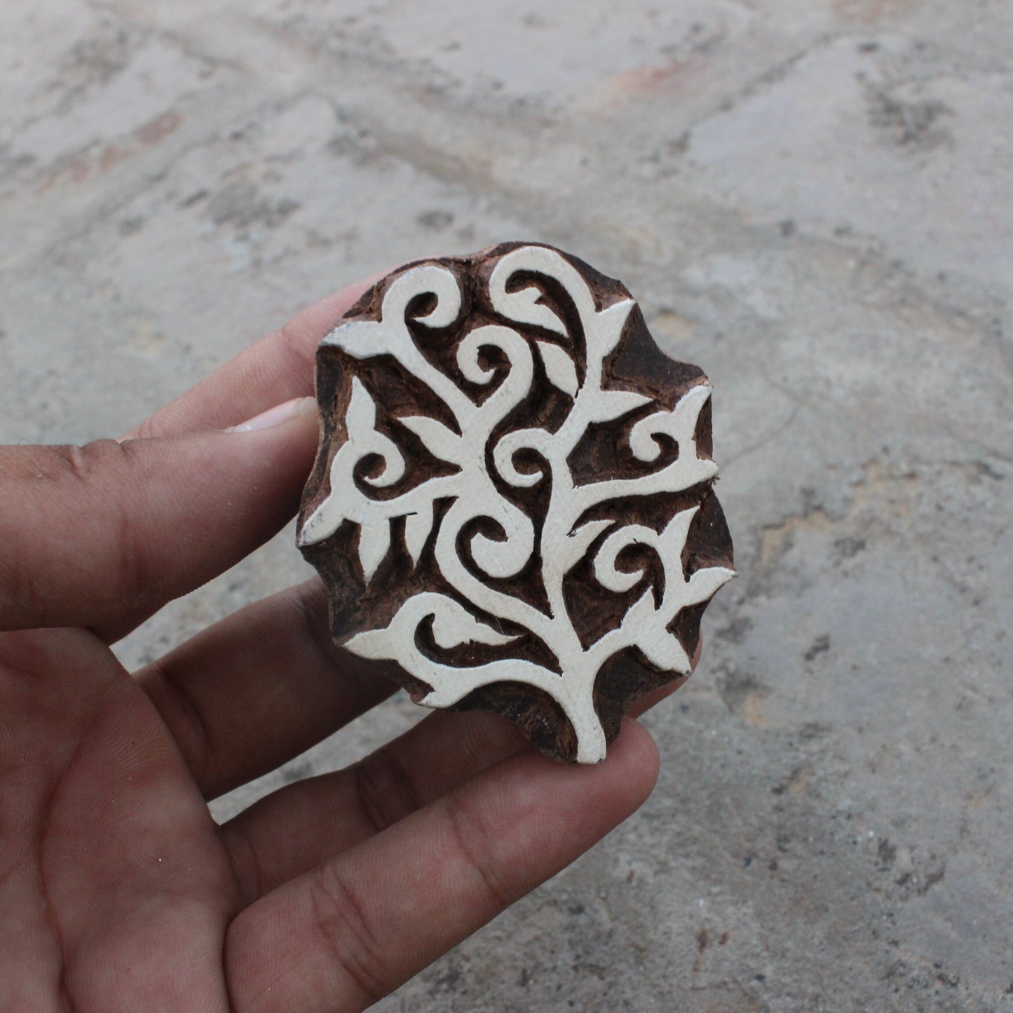 Plant Fabric Stamp Tree Fabric Block Print Stamp Hand Carved Block Stamp Hand Carved Textile Block For Printing Leaves Soap Making Stamp