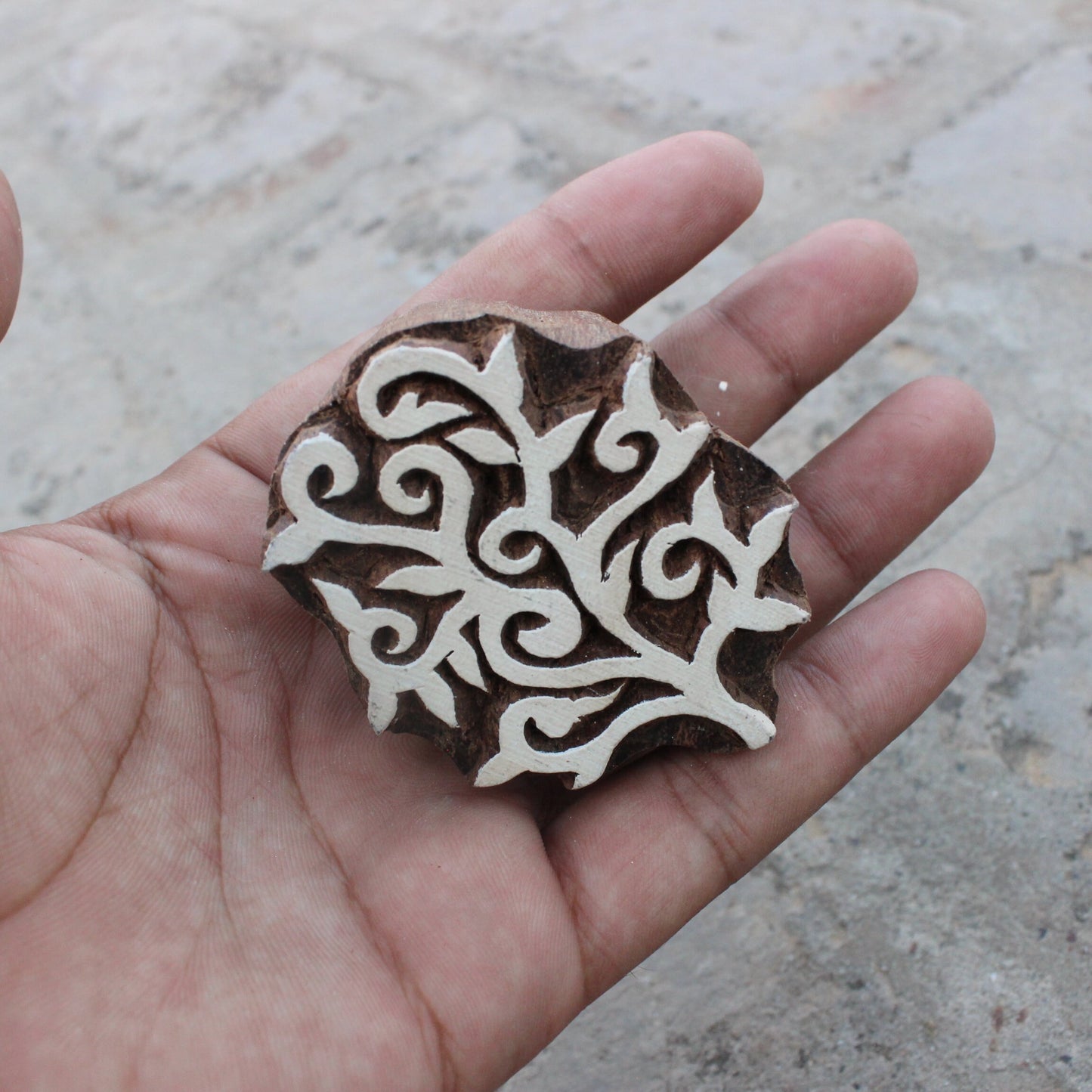 Plant Fabric Stamp Tree Fabric Block Print Stamp Hand Carved Block Stamp Hand Carved Textile Block For Printing Leaves Soap Making Stamp