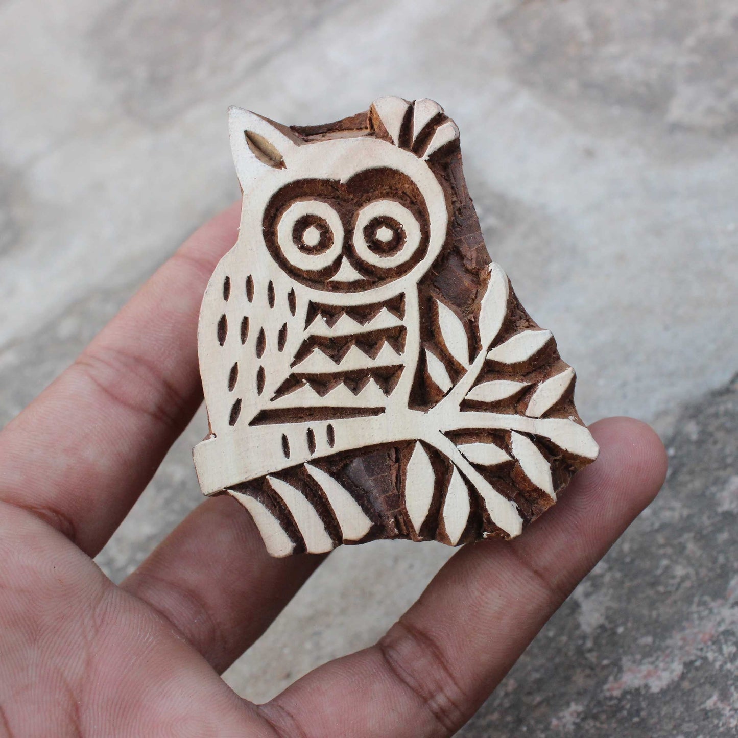 Owl Wood Block Print Stamp Bird Block Print Stamp Carve Fabric Block Stamp Hand Carved Textile Block For Printing Soap Making Stamp