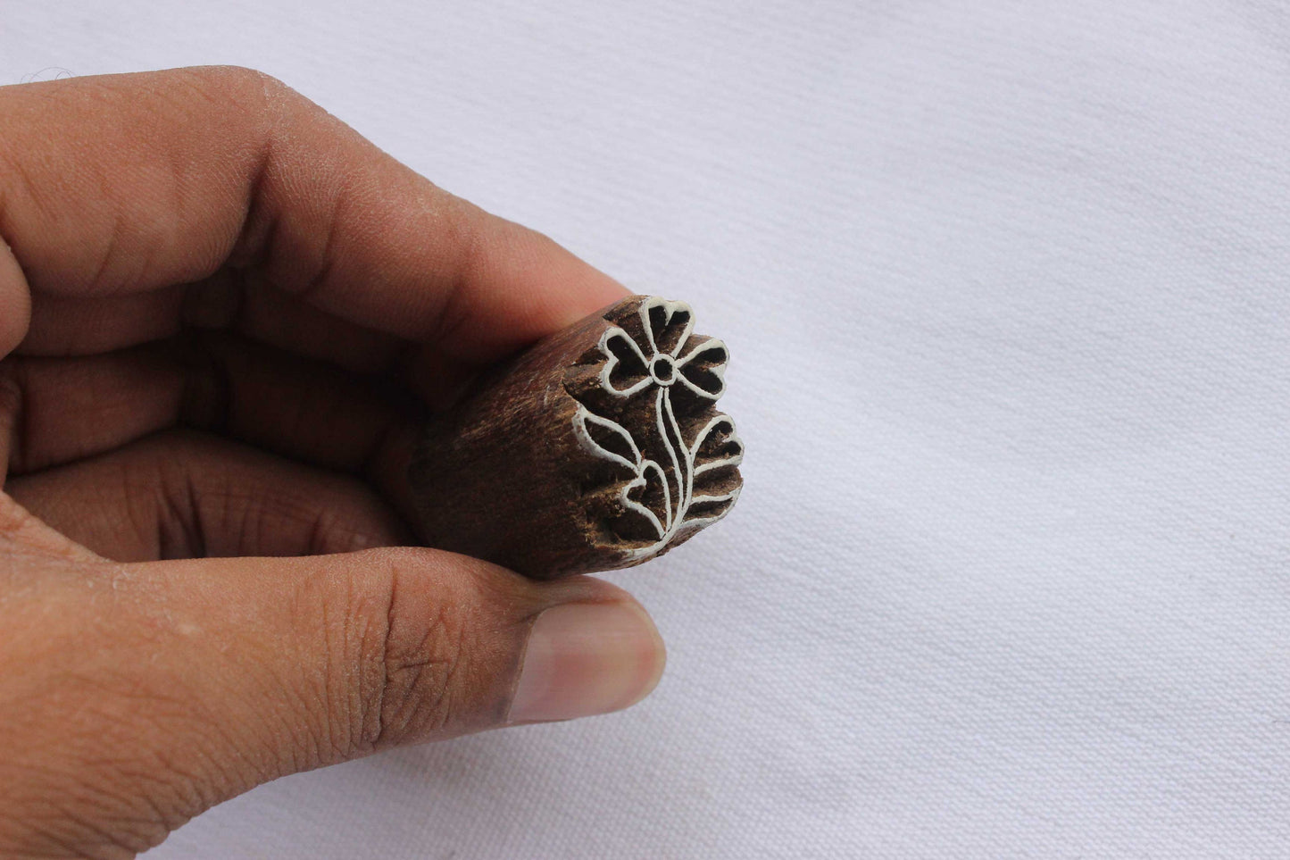 Floral Block Print Stamp Carve Block Stamp Flower Block Print Stamp Indian Textile Printing Block For Printing Paisley Soap Making Stamp