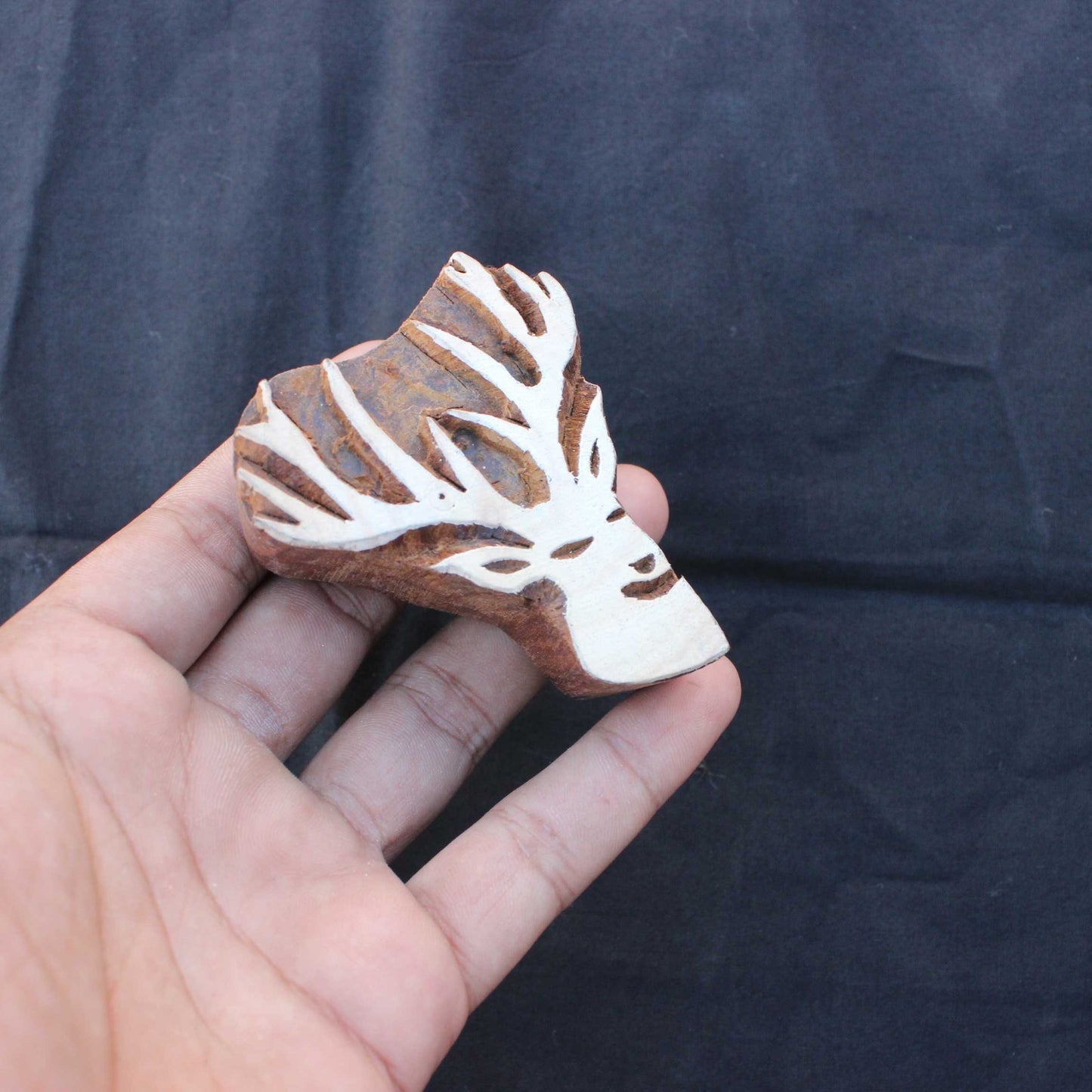 Deer Wood Block Stamp Hand Carved Fabric Stamp Deer Face Stamp Carve Textile Printing Block For Printing Christmas Deer Soap Making Stamp