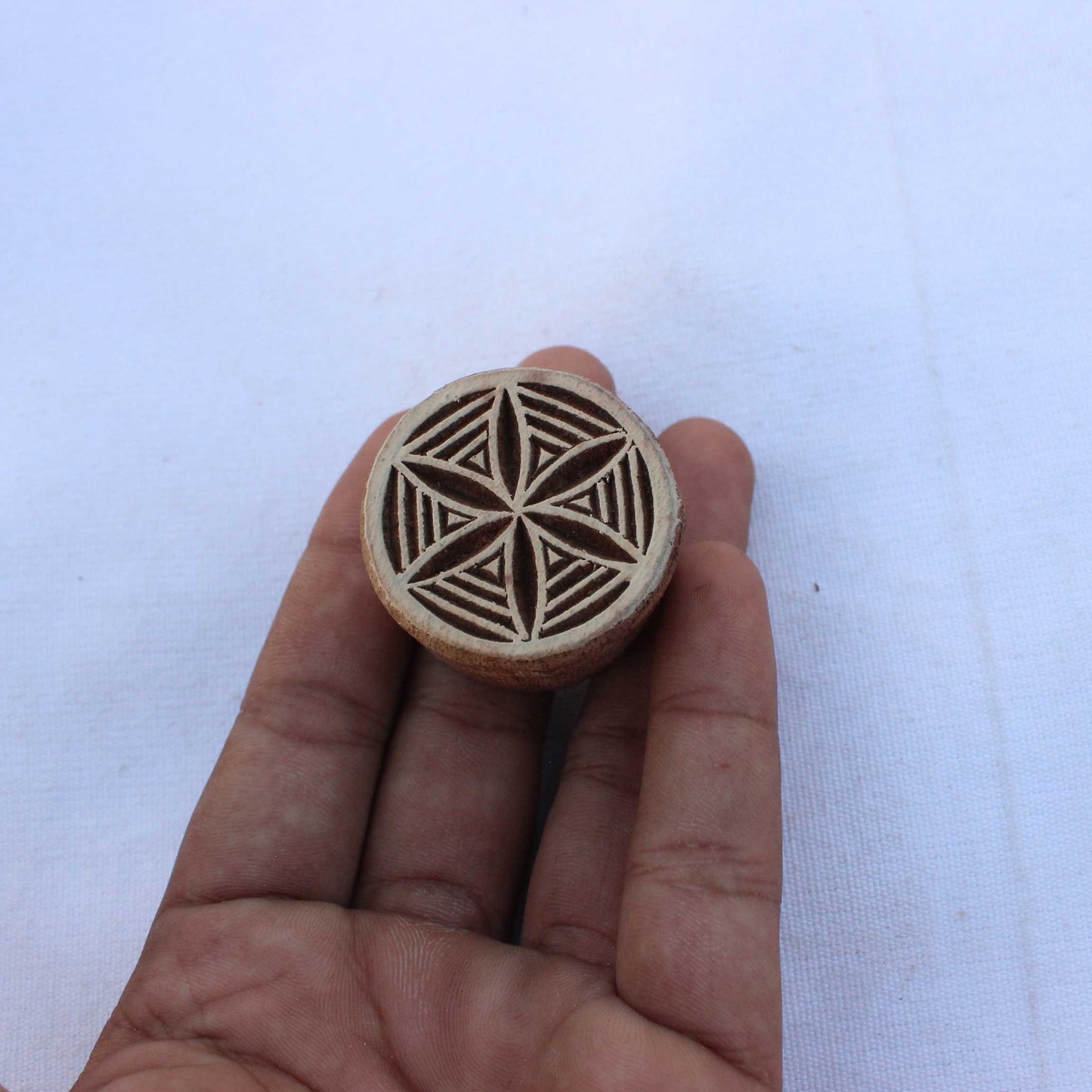 Flower Wood Block Stamp Mandala Stamp Carve Wooden Stamp Indian Wood Block Stamp For Printing Henna Design Soap Making Stamp Circle Textile