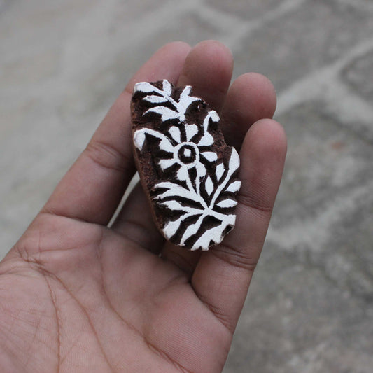 Floral Block Print Stamp Henna Fabric Stamp Hand Carved Stamp Indian Textile Block For Printing Bouquet Soap Making Stamp Flower Wooden Art