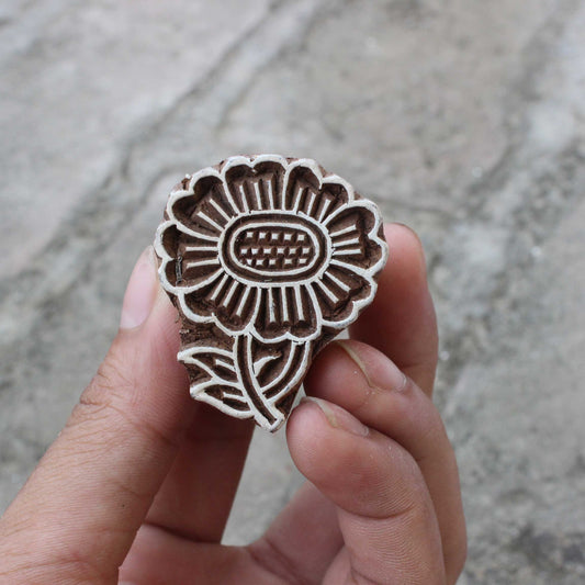 Flower Fabric Stamp Petal Stamp Carve Block Fabric Stamp Indian Wooden Stamp For Printing Floral Soap Stamp Fern Textile Printing Block