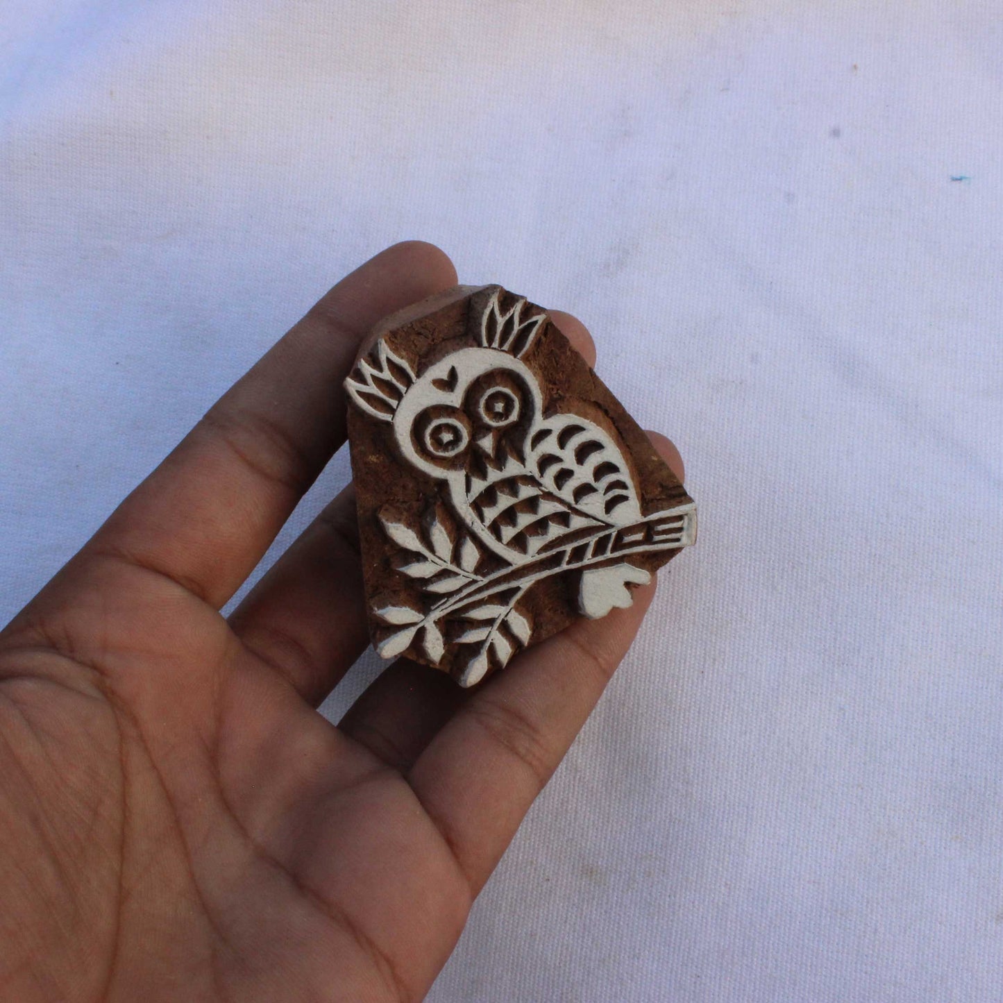 Owl Hand Block Stamp Fabric Stamp Wood Block Printing Hand Carved Wooden Stamp Textile Printing Block Indian Wood Textile Block Paper Stamp