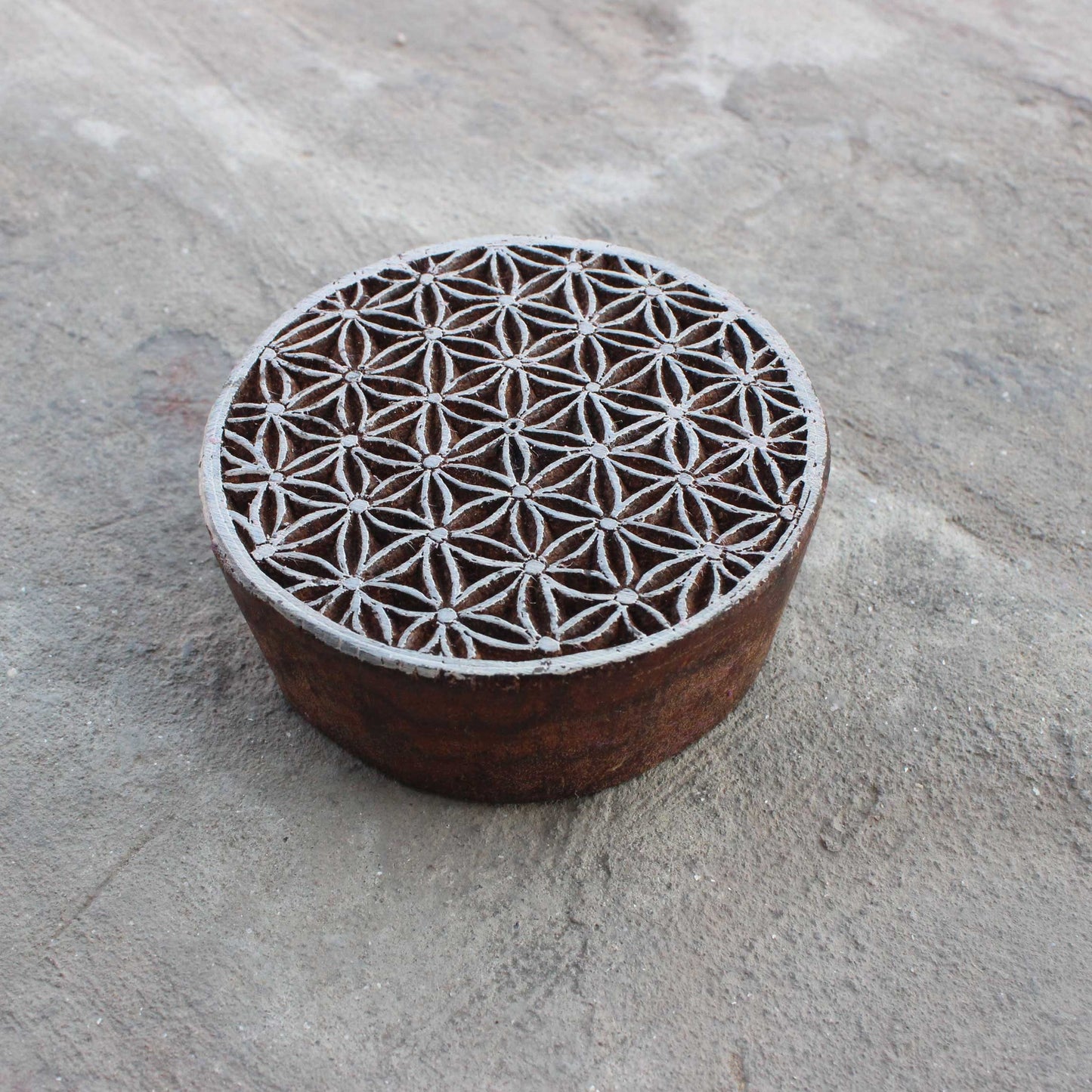 Handcrafted Flower Of Life Textile Printing Wood Blocks Unique Indian Wood Stamps Indian Textile Block Art