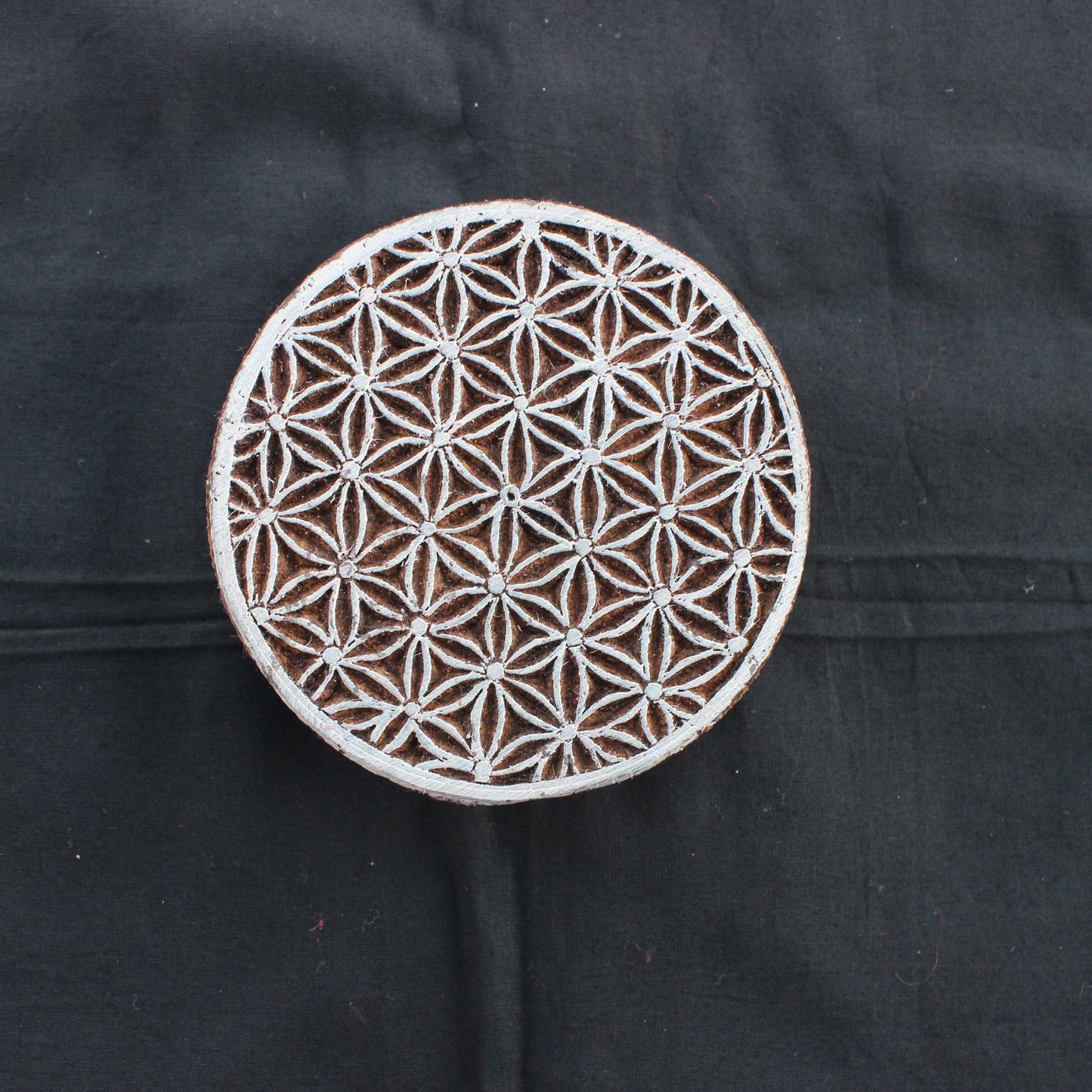 Handcrafted Flower Of Life Textile Printing Wood Blocks Unique Indian Wood Stamps Indian Textile Block Art