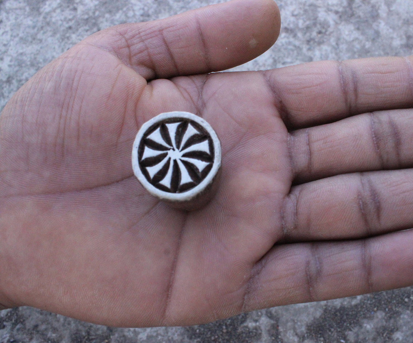 Round Block Print Stamp Circle Block Print Stamp Indian Wood Block Print Stamp Carve Textile Block For Printing Mandala Soap Making Stamp