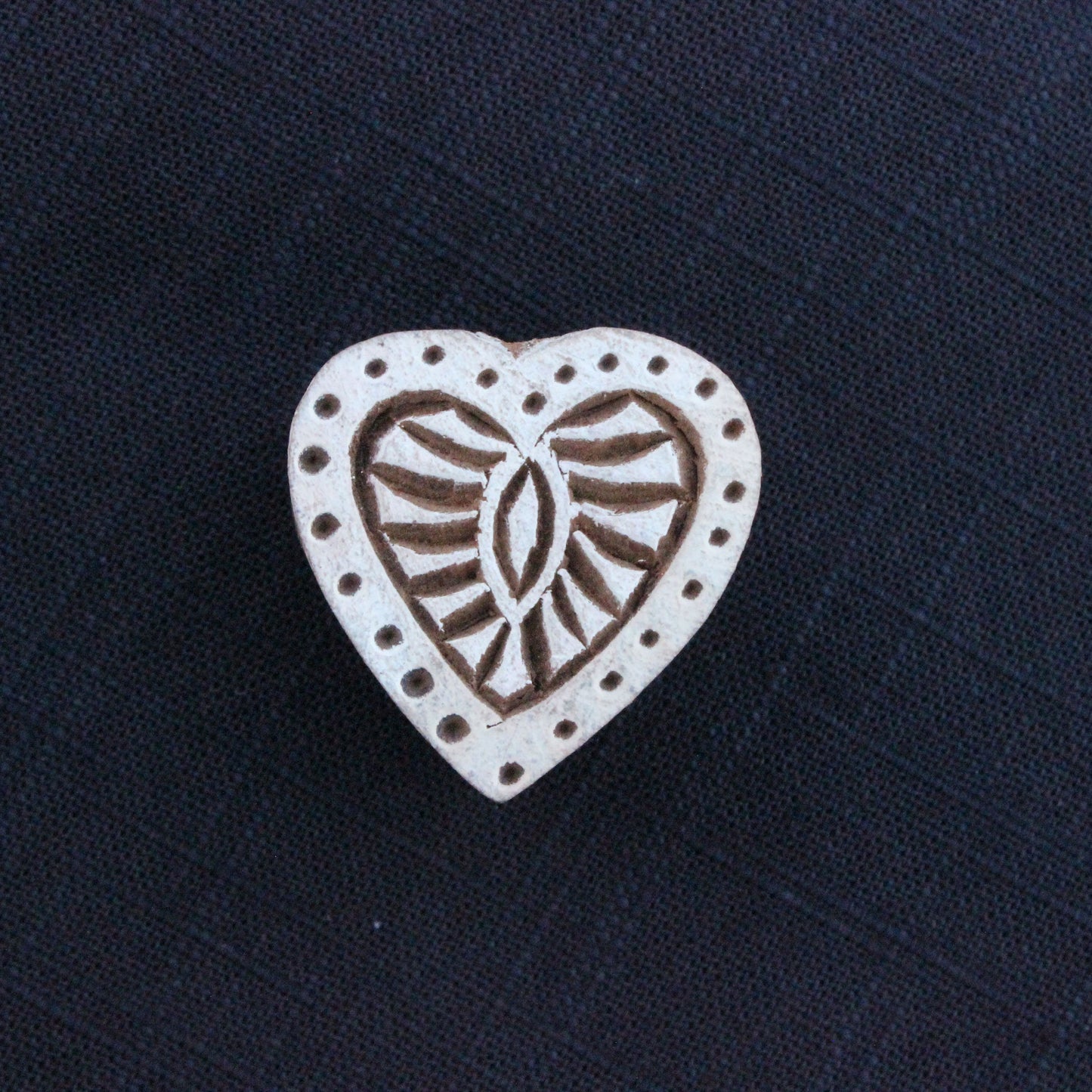Heart Fabric Stamp Indian Wood Block Stamp Floral Wood Block Stamp Hand Carved Textile Block For Printing Card Making Soap Making Stamp