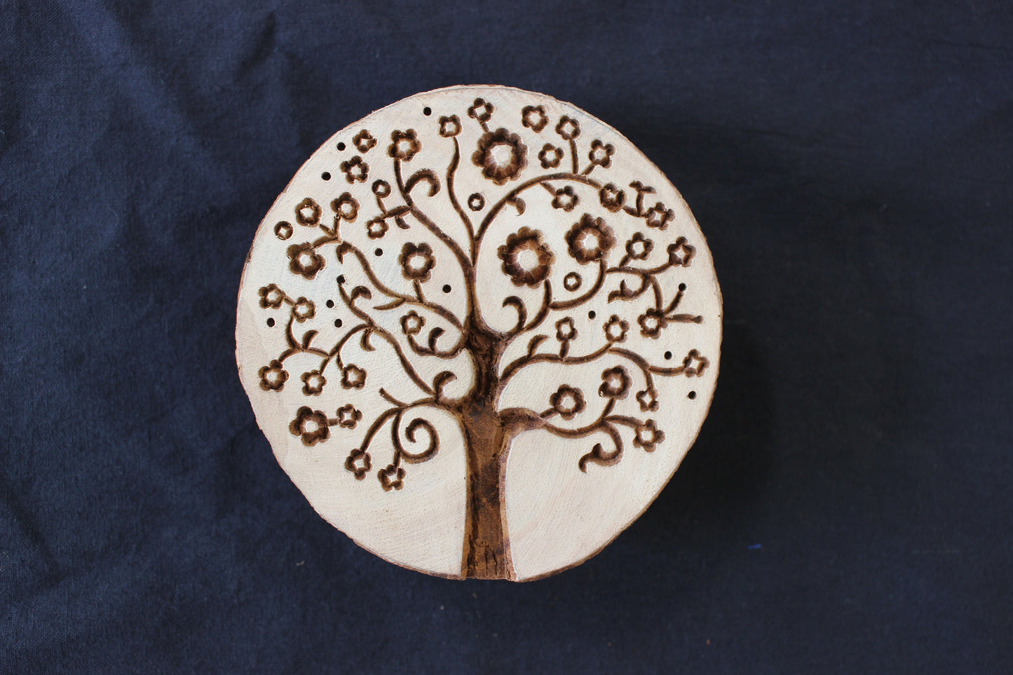 Tree Of Life Stamp Indian Fabric Stamp Good Luck Fabric Stamp Hand Carved Textile Printing Block For Printing Card Making Soap Making Stamp