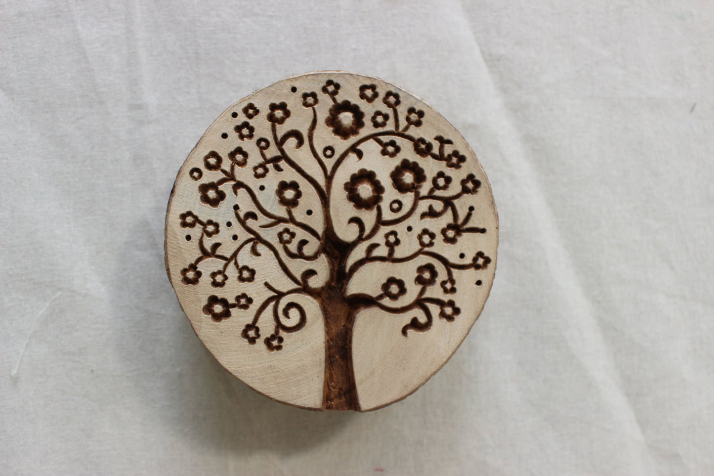 Tree Of Life Stamp Indian Fabric Stamp Good Luck Fabric Stamp Hand Carved Textile Printing Block For Printing Card Making Soap Making Stamp