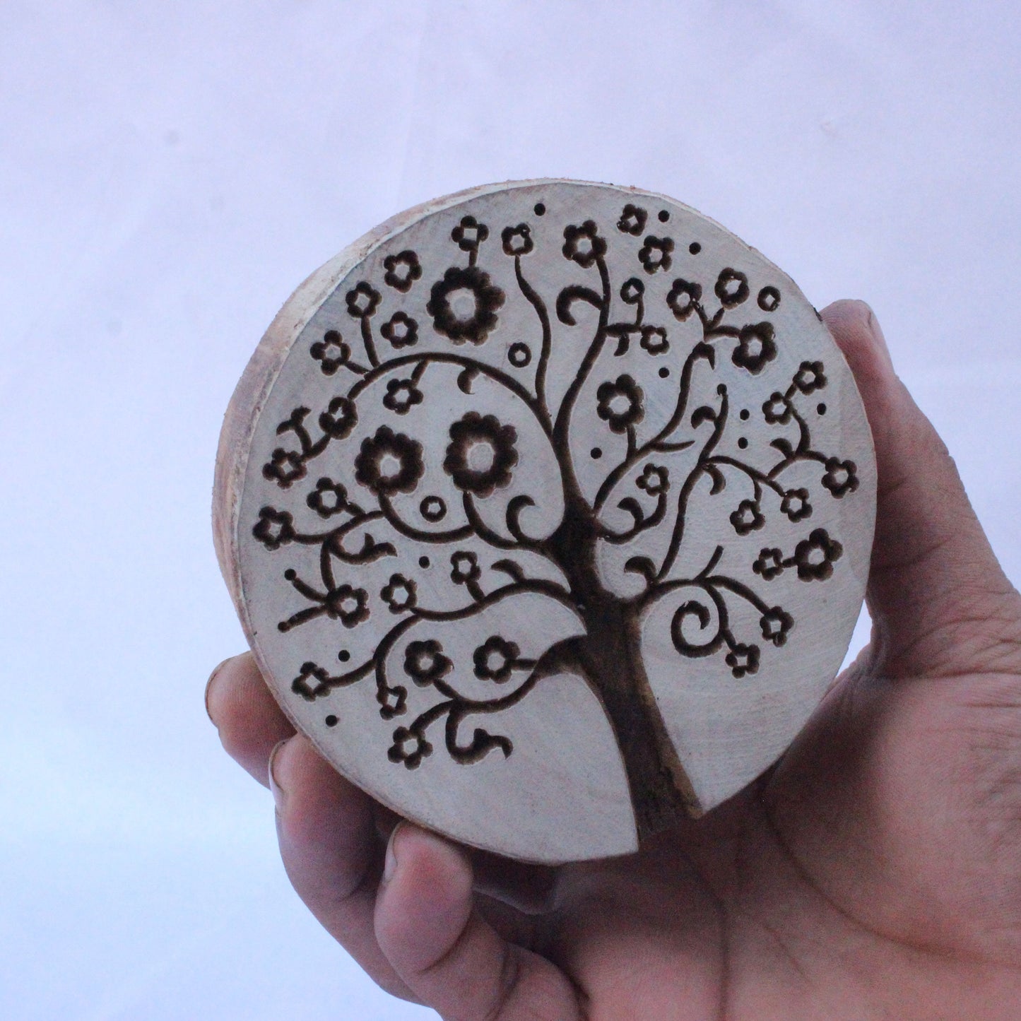 Tree Of Life Stamp Indian Fabric Stamp Good Luck Fabric Stamp Hand Carved Textile Printing Block For Printing Card Making Soap Making Stamp